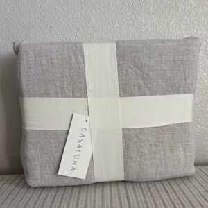 NWT Full/Queen 100% Linen Duvet Set Natural- Casaluna